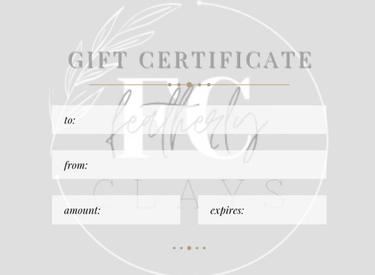 Featherly Clays Digital Gift Card