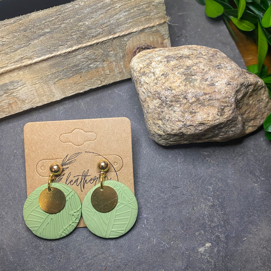 Leaf Textured Sage Dangles