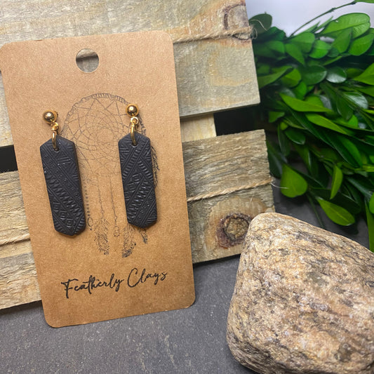 Textured black dangles